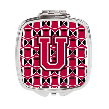Carolines Treasures Letter U Football Crimson and White Compact Mirror CJ1079-USCM